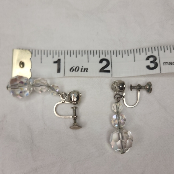 40s Austrian Crystal Earrings Antique - Picture 4 of 5